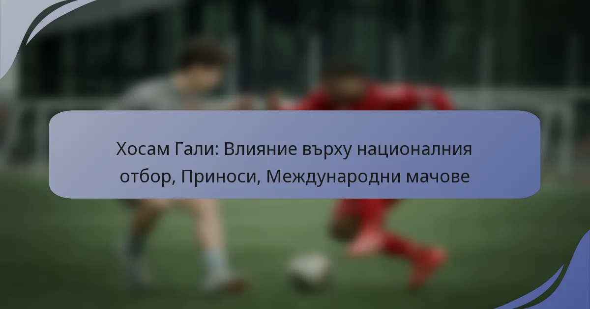 Хосам Гали: Влияние върху националния отбор, Приноси, Международни мачове