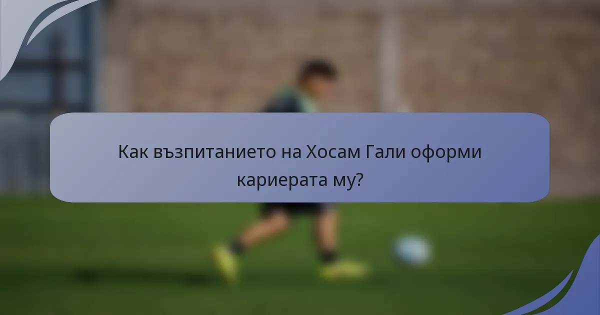 Как възпитанието на Хосам Гали оформи кариерата му?