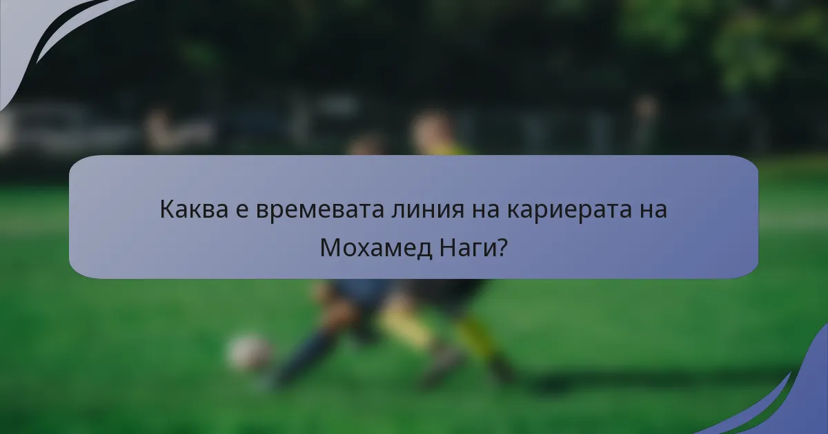 Каква е времевата линия на кариерата на Мохамед Наги?