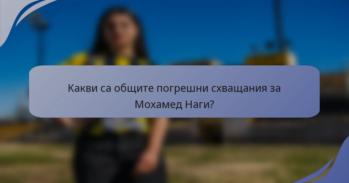 Какви са общите погрешни схващания за Мохамед Наги?