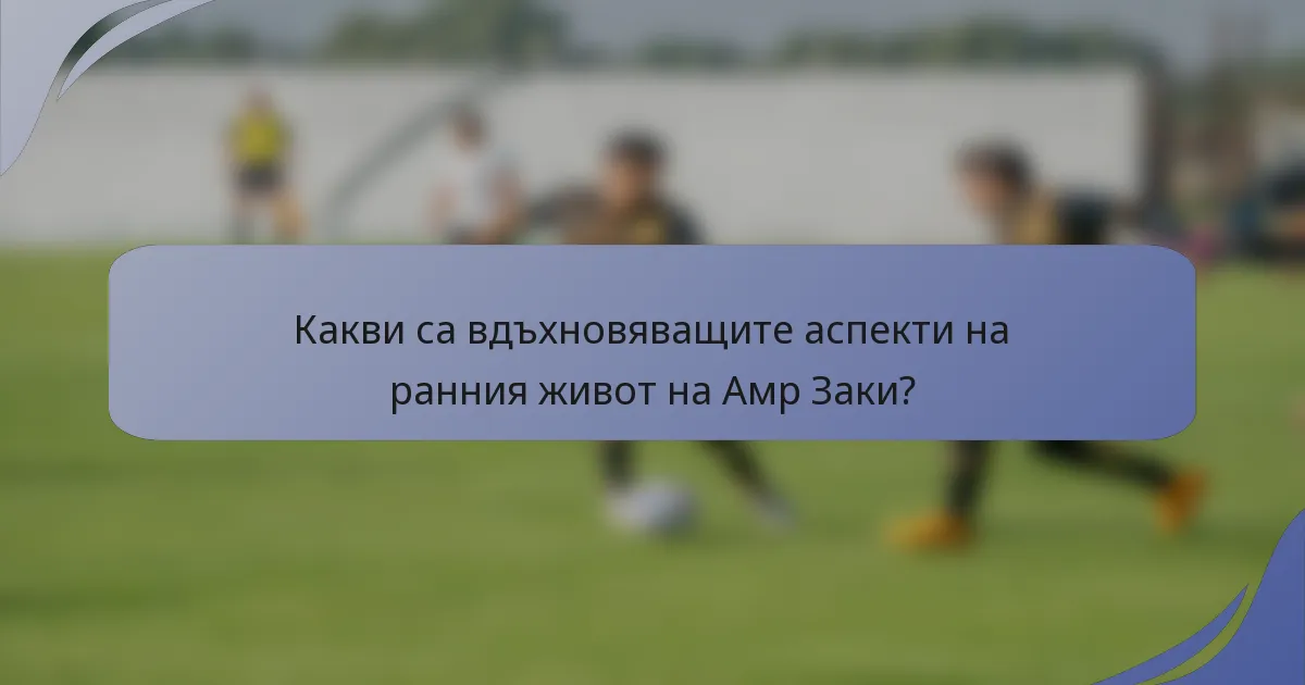 Какви са вдъхновяващите аспекти на ранния живот на Амр Заки?
