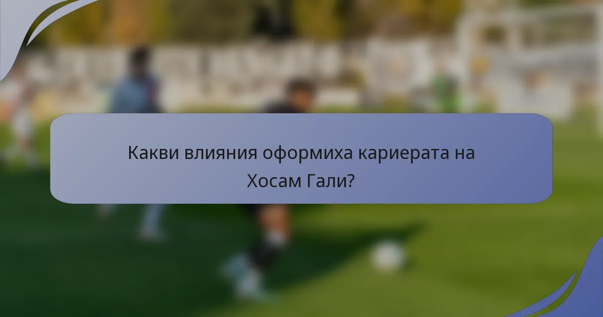 Какви влияния оформиха кариерата на Хосам Гали?