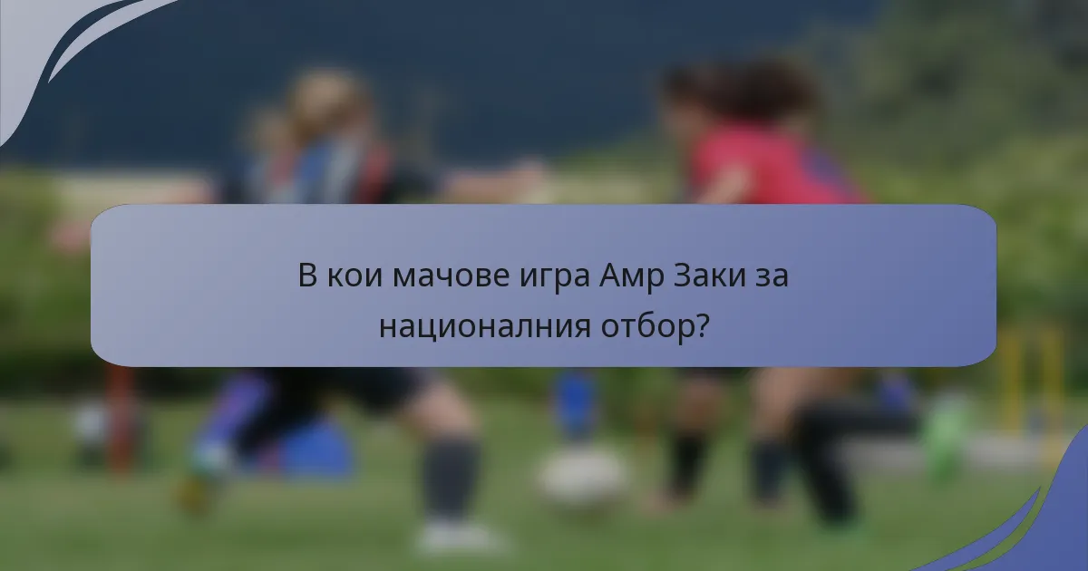 В кои мачове игра Амр Заки за националния отбор?